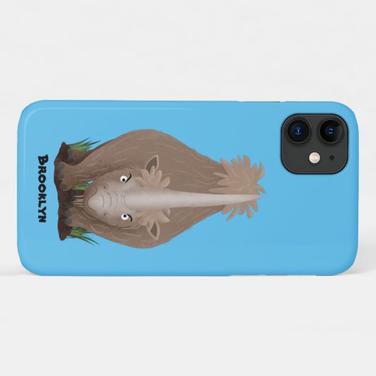 Cute wooly rhino elasmotherium cartoon Case-Mate iPhone case (Achterkant (horizontaal))