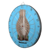 Cute wooly rhino elasmotherium cartoon dartbord (Voorkant Rechts)