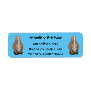 Cute wooly rhino elasmotherium cartoon etiket