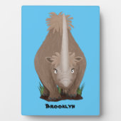 Cute wooly rhino elasmotherium cartoon fotoplaat (voorkant)