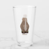 Cute wooly rhino elasmotherium cartoon glas (Achterkant)