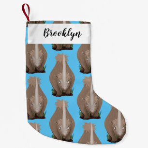 Cute wooly rhino elasmotherium cartoon kleine kerstsok