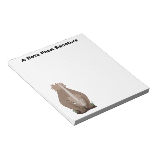 Cute wooly rhino elasmotherium cartoon notitieblok (Schuin)