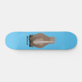 Cute wooly rhino elasmotherium cartoon persoonlijk skateboard (Horizontaal)