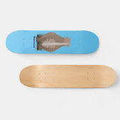 Cute wooly rhino elasmotherium cartoon persoonlijk skateboard (Horizontaal)