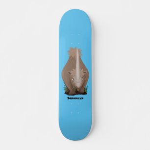 Cute wooly rhino elasmotherium cartoon persoonlijk skateboard