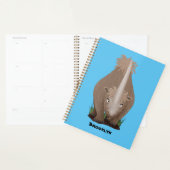 Cute wooly rhino elasmotherium cartoon planner (Display)