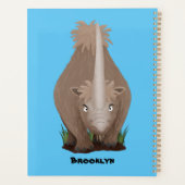 Cute wooly rhino elasmotherium cartoon planner (Achterkant)