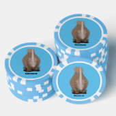 Cute wooly rhino elasmotherium cartoon poker chips (Opstapeling)