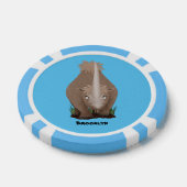 Cute wooly rhino elasmotherium cartoon poker chips (Enkel)