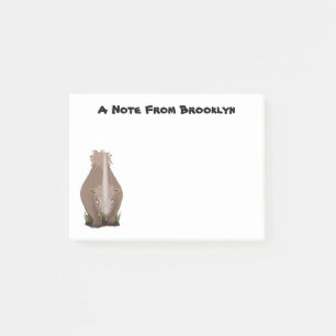 Cute wooly rhino elasmotherium cartoon post-it® notes