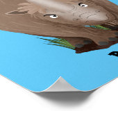 Cute wooly rhino elasmotherium cartoon poster (Hoek)