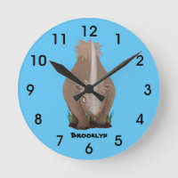 Cute wooly rhino elasmotherium cartoon