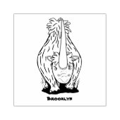 Cute wooly rhino elasmotherium cartoon rubberstempel (Afrduk)