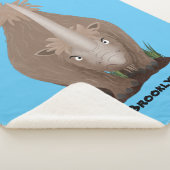 Cute wooly rhino elasmotherium cartoon sherpa deken (3/4)
