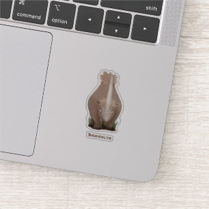 Cute wooly rhino elasmotherium cartoon sticker