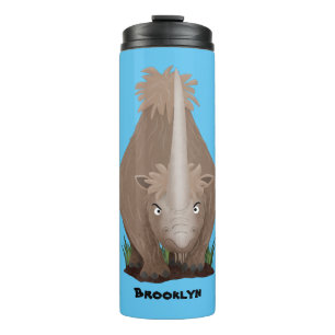 Cute wooly rhino elasmotherium cartoon thermosbeker