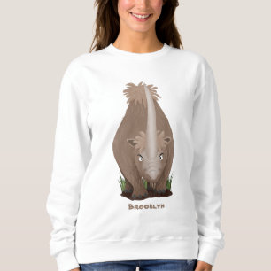 Cute wooly rhino elasmotherium cartoon trui