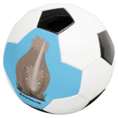 Cute wooly rhino elasmotherium cartoon voetbal (Drie kwart)