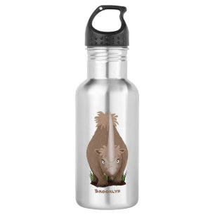 Cute wooly rhino elasmotherium cartoon waterfles