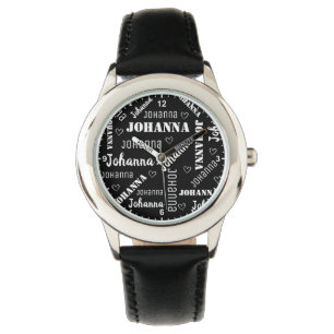 Cute Word Art Cloud Gepersonaliseerd Naam Text Gir Horloge