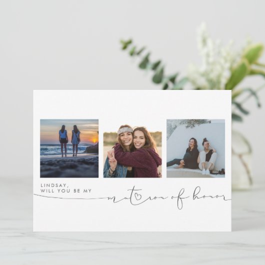 Cute word jij mijn matron van drie foto's. (Staand voorkant)