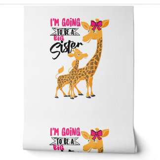 Cute wordt een grote zuster Giraffes grappige meis Behang