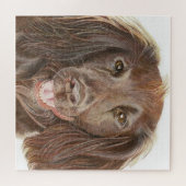 Cute working Cocker Spaniel Hand Painted Square Legpuzzel (Horizontaal)