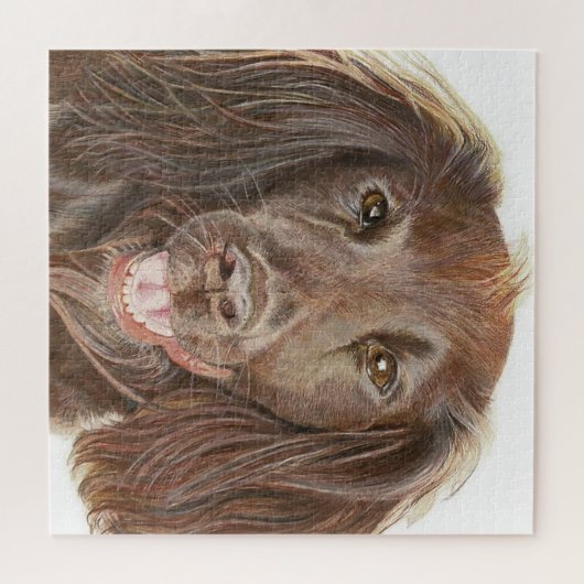 Cute working Cocker Spaniel Hand Painted Square Legpuzzel (Horizontaal)