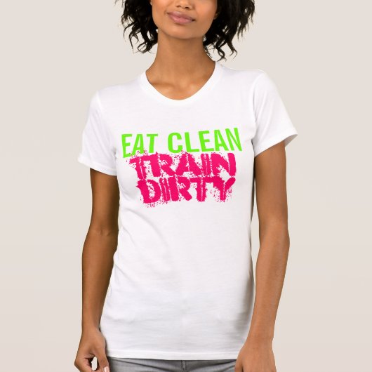 Cute Workout Eat Clean Train Dirty Racerback Tank (Voorkant)