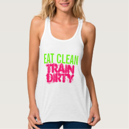 Cute Workout Eat Clean Train Dirty Racerback Tank