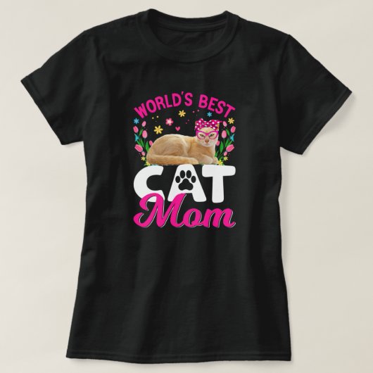 Cute World's Best Cat Mam Moederdag T-shirt (Design voorkant)