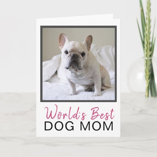 Cute World's Best Dog Mam Dog Foto Birthday Kaart (Voorkant)