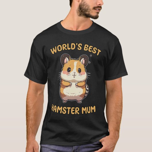 Cute World's Best Hamster Mum Mom Quote T-shirt (Voorkant)