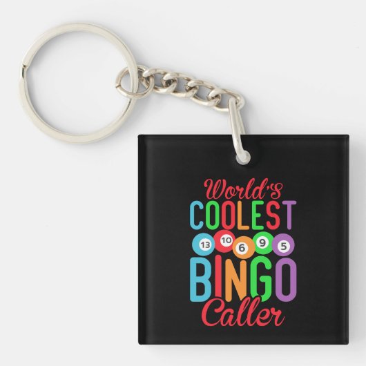 Cute world's coolste Bingo omroeper woordkunst Sleutelhanger (voorkant)