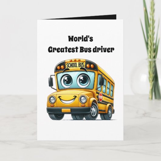 Cute World's grootste buschauffeur voeg bericht to Kaart (Voorkant)