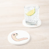Cute Worm Achterbaan Zandsteen Onderzetter (Zijkant)