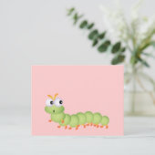 Cute Worm Briefkaart (Staand voorkant)