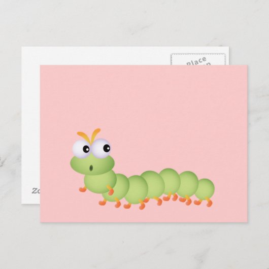 Cute Worm Briefkaart (Voorkant / Achterkant)