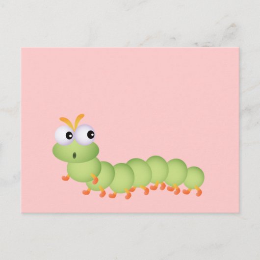 Cute Worm Briefkaart (Voorkant)