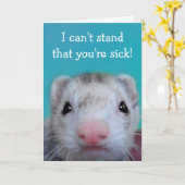 Cute, Worried Ferret krijg je goed Kaart (Gele Bloem)