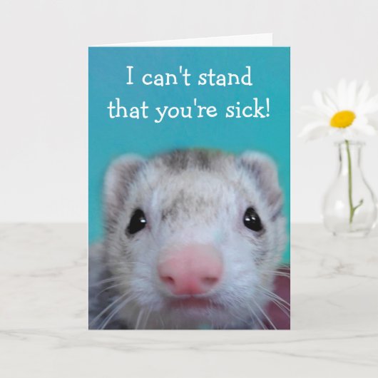 Cute, Worried Ferret krijg je goed Kaart (Kleine Plant)