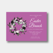 Cute Wreater Easter Brunch Egg Hunt Pink Kaart