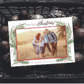 Cute Wreath Merriest kerst Holly Card Feestdagenkaart
