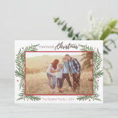Cute Wreath Merriest kerst Holly Card Feestdagenkaart (Staand voorkant)