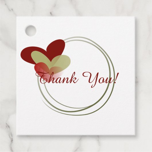 Cute Wreath met hart Bedankjes Labels (Voorkant)