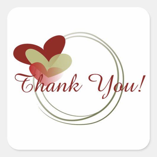 Cute Wreath met hart Vierkante Sticker (Voorkant)