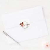 Cute Wreath met hart Vierkante Sticker (Envelop)