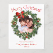 Cute WreatPhoto Lijst BUDGET kerstkaart (Voorkant)