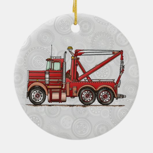 Cute Wrecker Truck Keramisch Ornament (Achterkant)